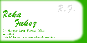 reka fuksz business card